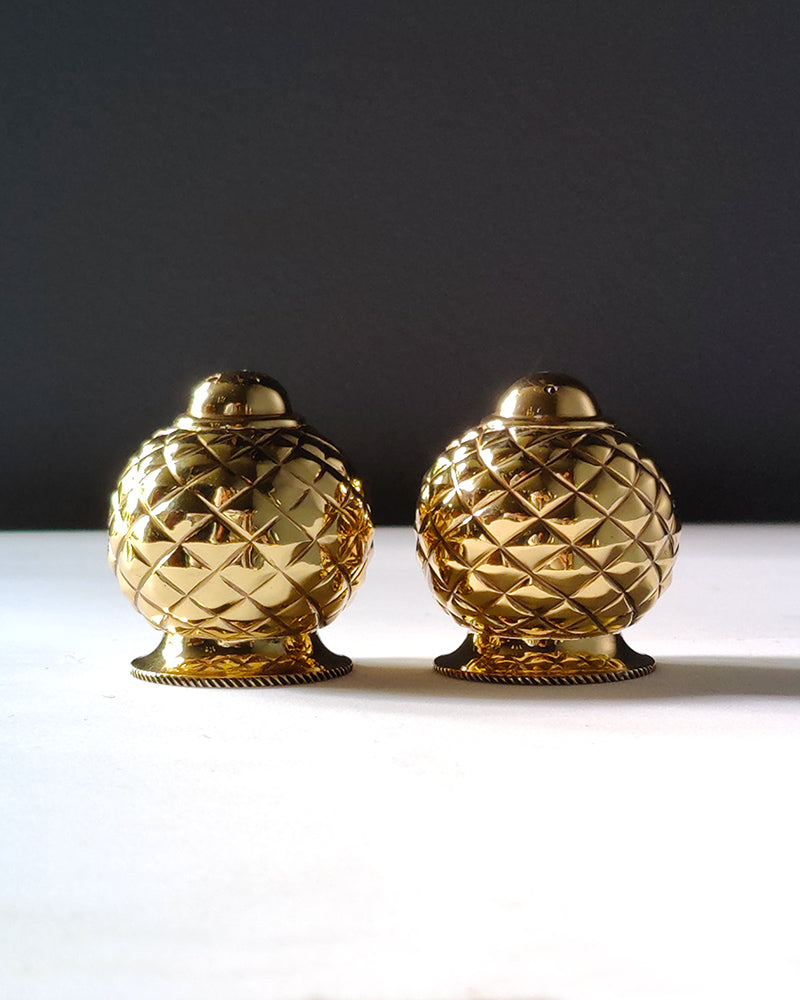 OSCAR DE LA RENTA QUILTED  SALT & PEPPER SHAKERS