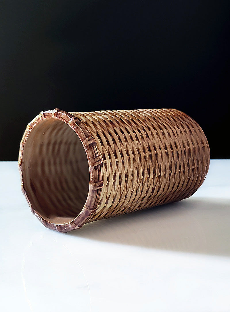 PORCELAIN WICKER VASE