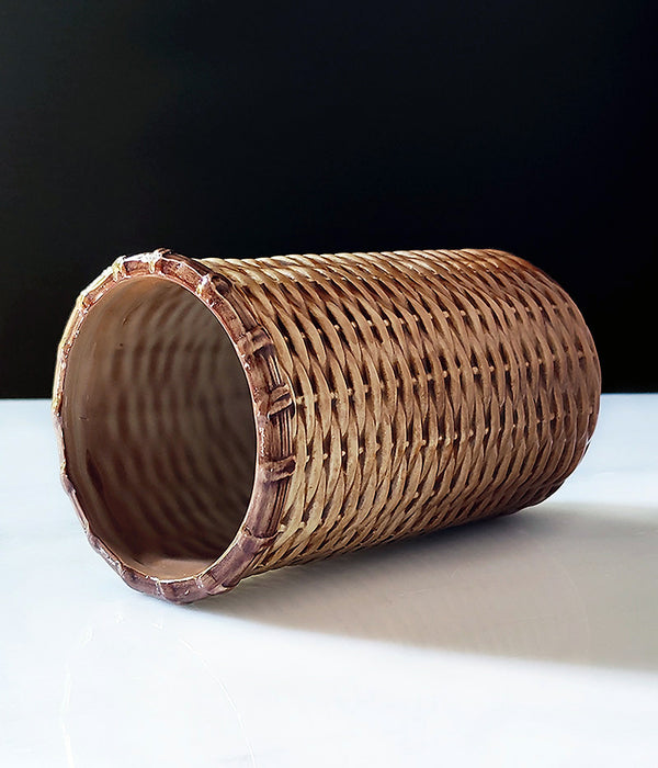 PORCELAIN WICKER VASE