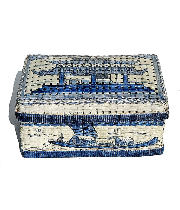 BLUE & WHITE HAND PAINTED BOX