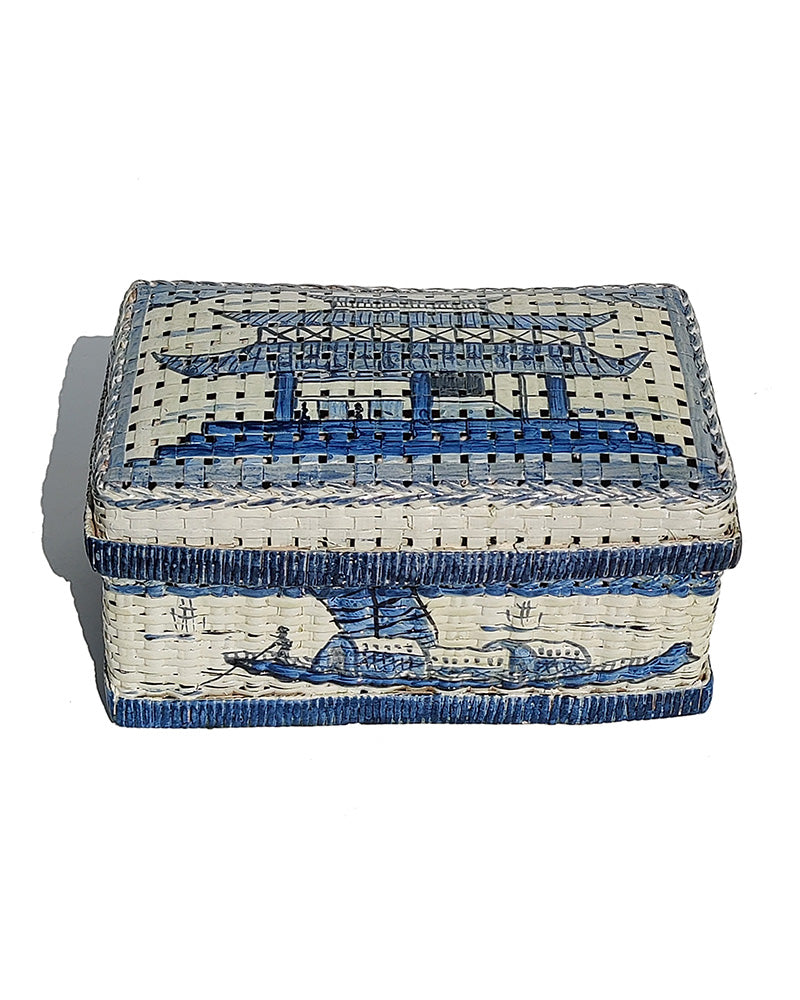 BLUE & WHITE HAND PAINTED BOX