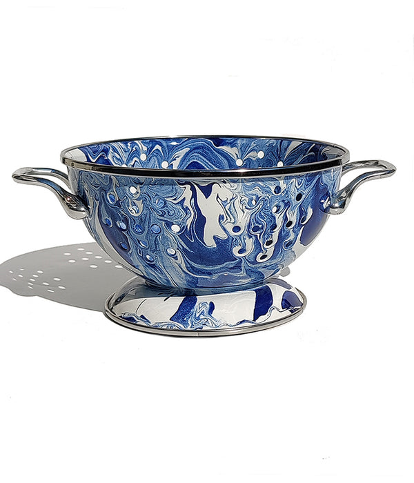 BLUE & WHITE ENAMEL COLANDER