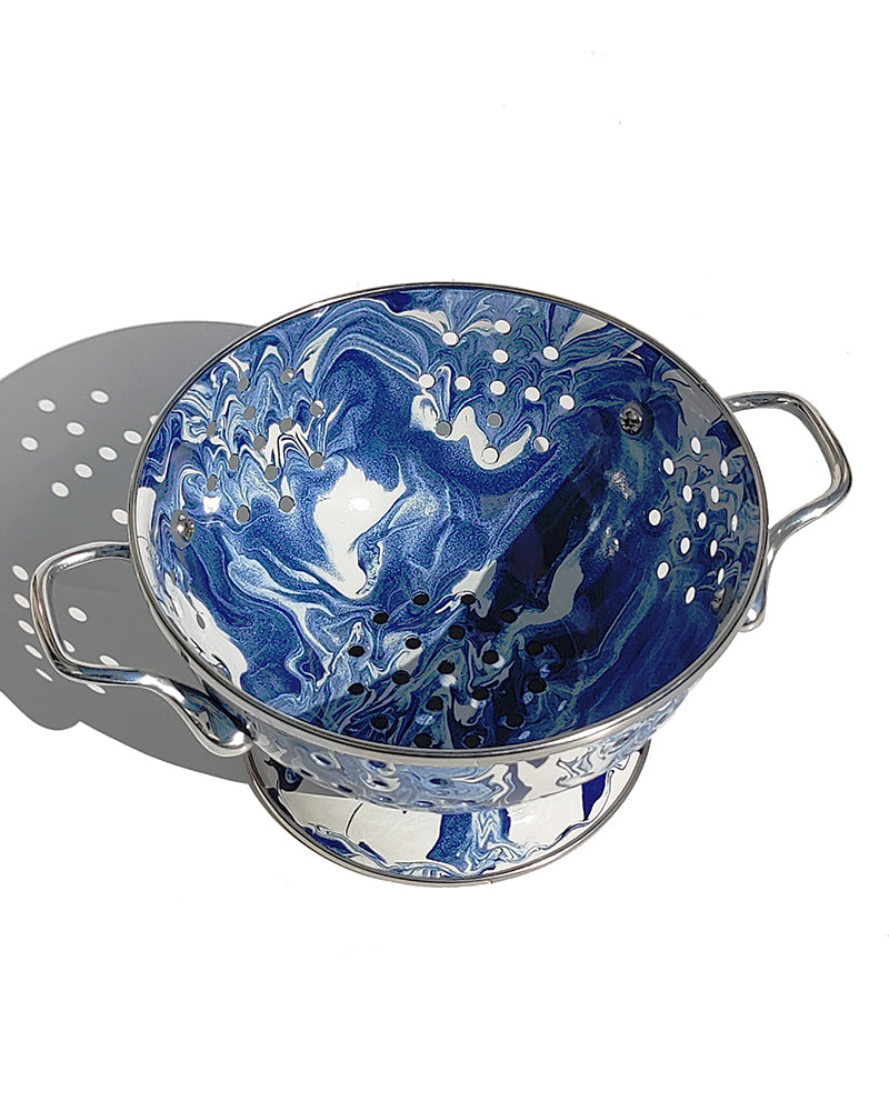 BLUE & WHITE ENAMEL COLANDER