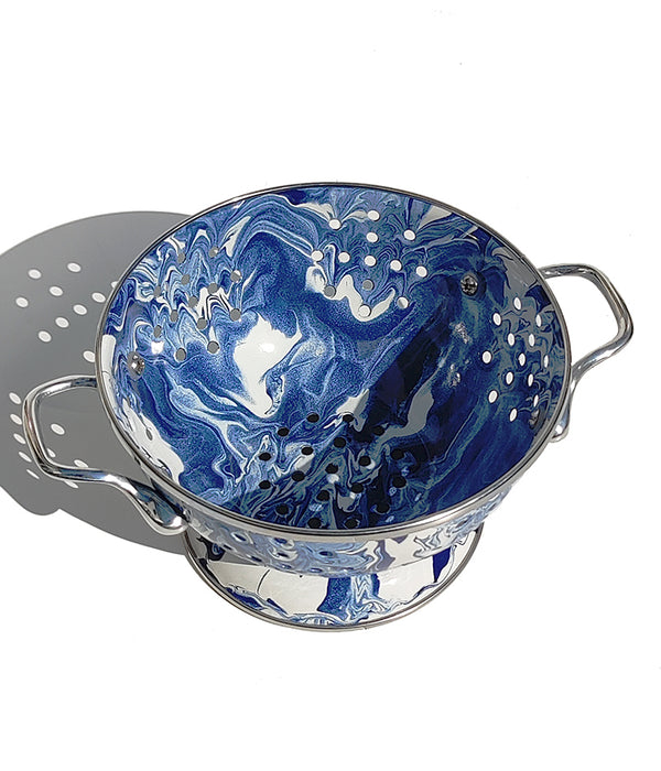 BLUE & WHITE ENAMEL COLANDER