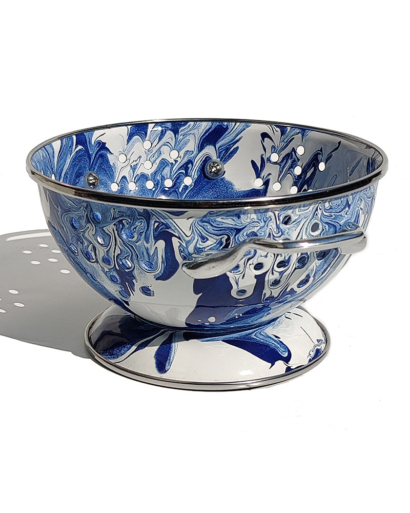 BLUE & WHITE ENAMEL COLANDER