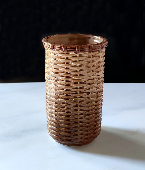 PORCELAIN WICKER VASE