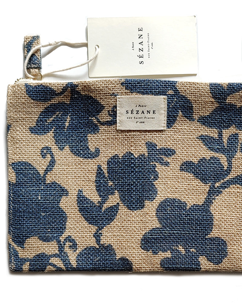 SEZANE LARGE FLAT JUTE POUCH