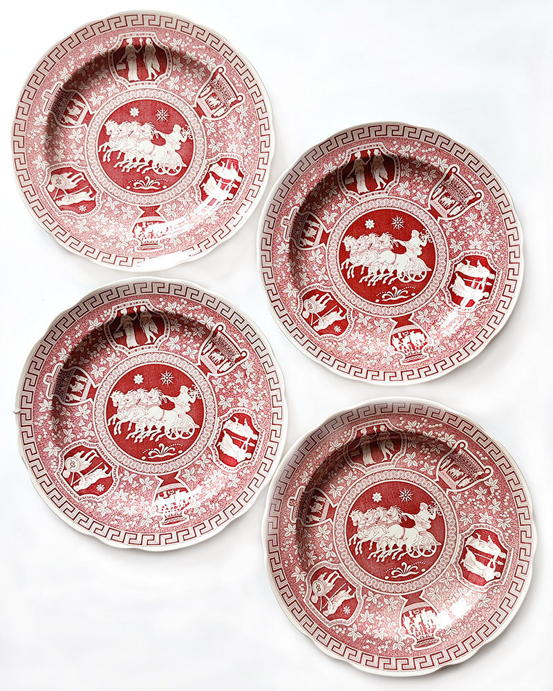 SPODE GREEK DINNER PLATES, Set