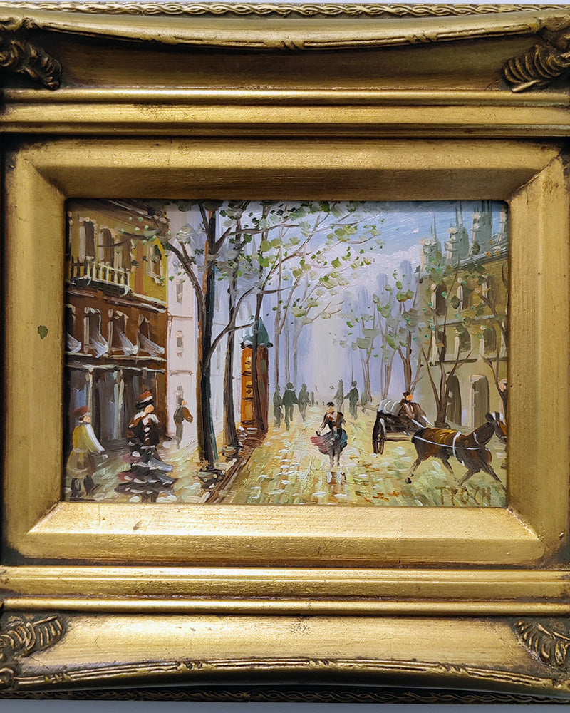 PETITE STREETSCAPE OIL PAINTING