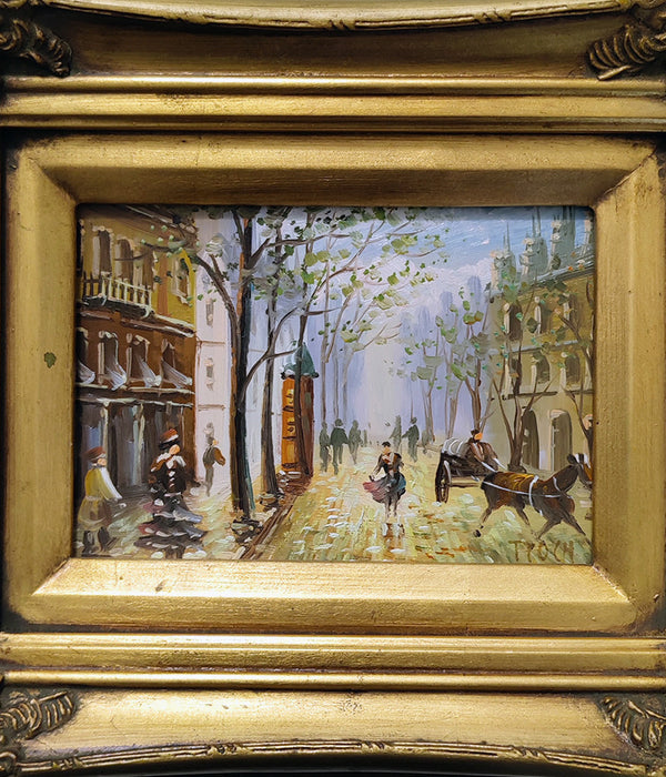 PETITE STREETSCAPE OIL PAINTING