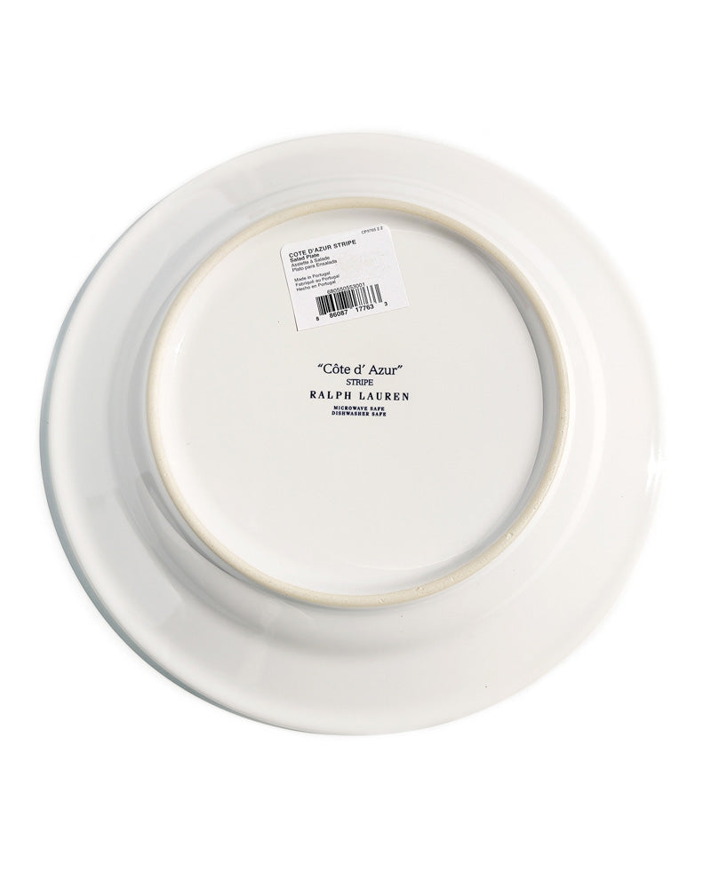 RALPH LAUREN COTE D'AZUR STRIPE SALAD PLATE rear view