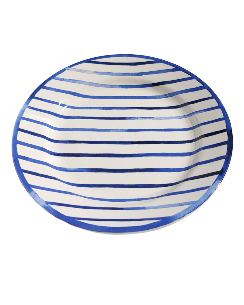 RALPH LAUREN COTE D'AZUR STRIPE SALAD PLATE in blue and white