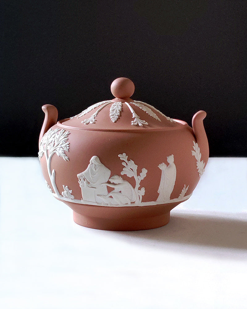 WEDGWOOD JASPERWARE TERRACOTTA SUGAR BOWL