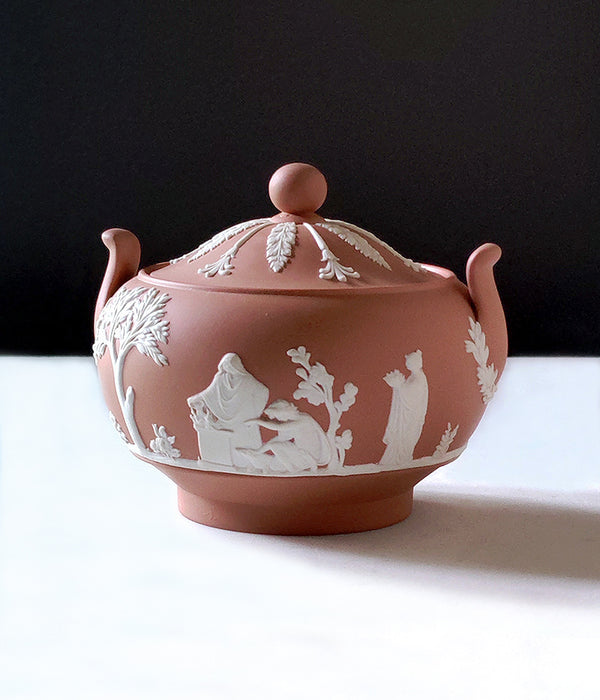 WEDGWOOD JASPERWARE TERRACOTTA SUGAR BOWL