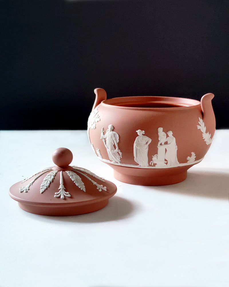 WEDGWOOD JASPERWARE TERRACOTTA SUGAR BOWL