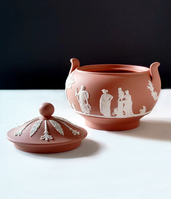 WEDGWOOD JASPERWARE TERRACOTTA SUGAR BOWL