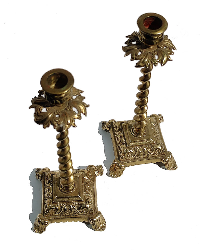 BRASS CANDLESTICKS, Pair No. 2