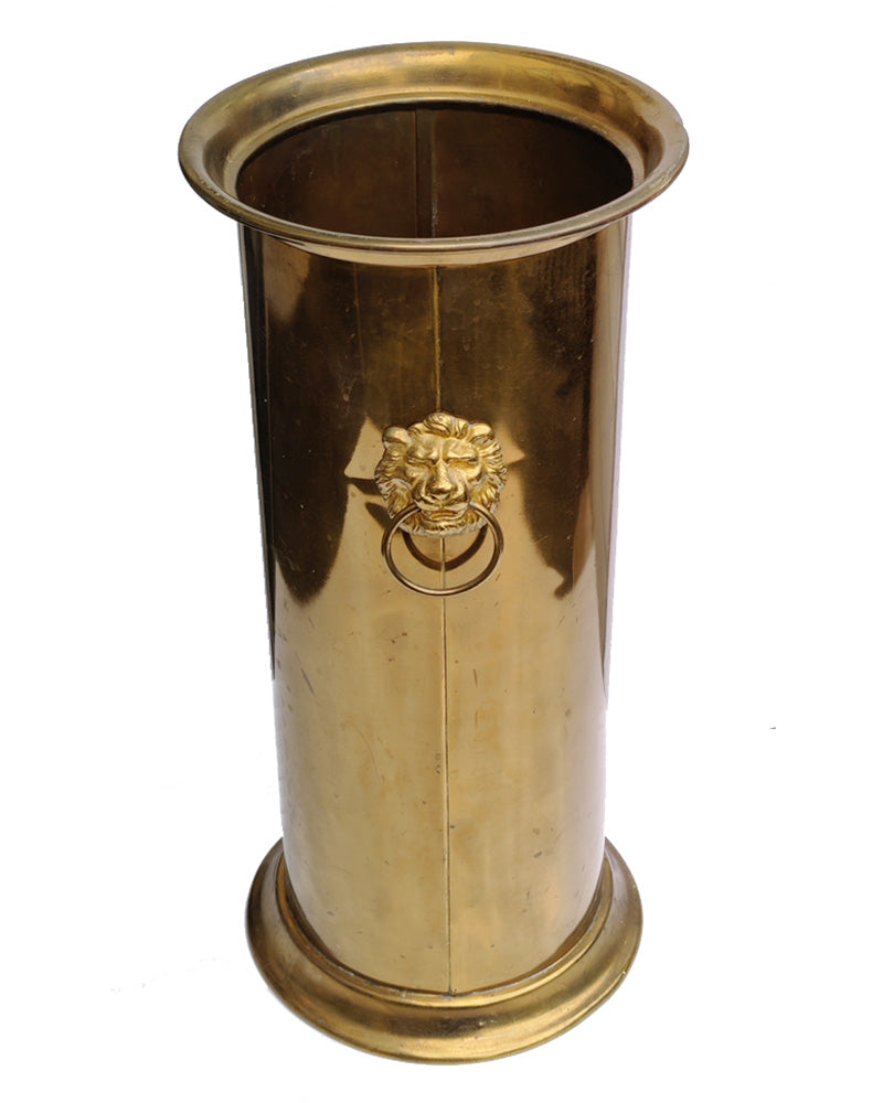 LION'S HEAD BRASS UMBRELLA STAND