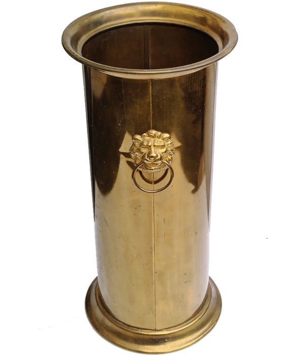 LION'S HEAD BRASS UMBRELLA STAND