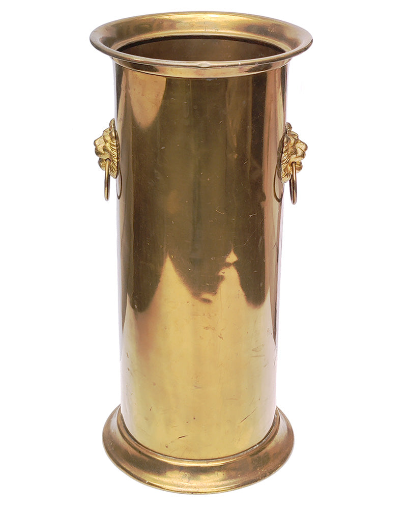 LION'S HEAD BRASS UMBRELLA STAND