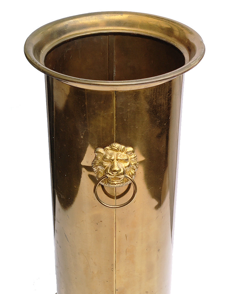 LION'S HEAD BRASS UMBRELLA STAND