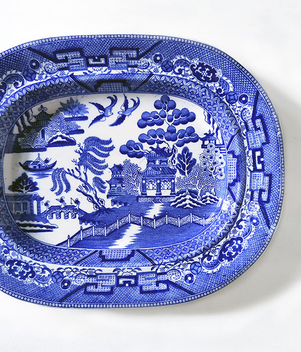 WEDGWOOD BLUE & WHITE WILLOW PLATTER