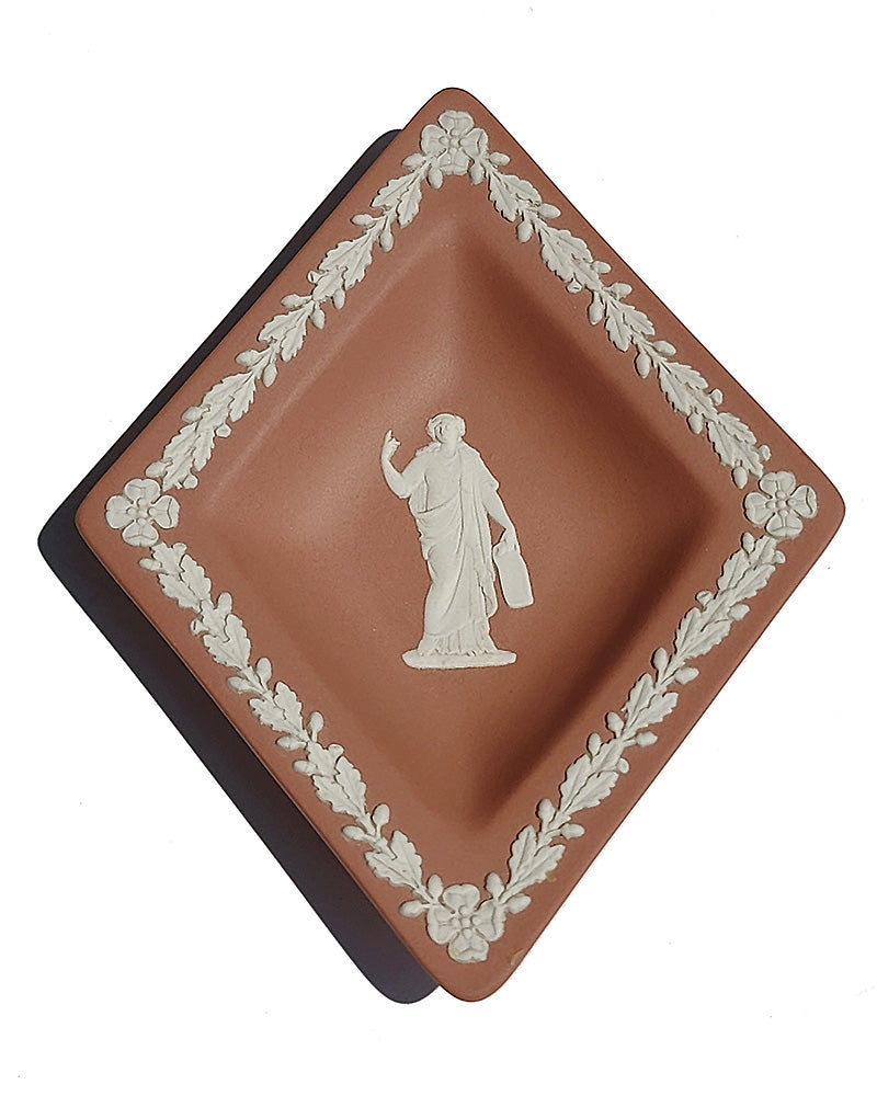 WEDGWOOD JASPERWARE TERRACOTTA DIAMOND SHAPED TRAY