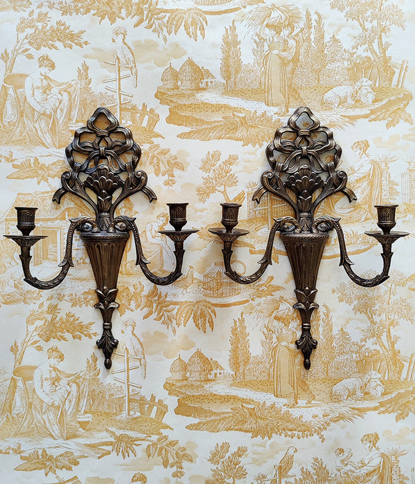 DOUBLE ARM WALL CANDLE SCONCES