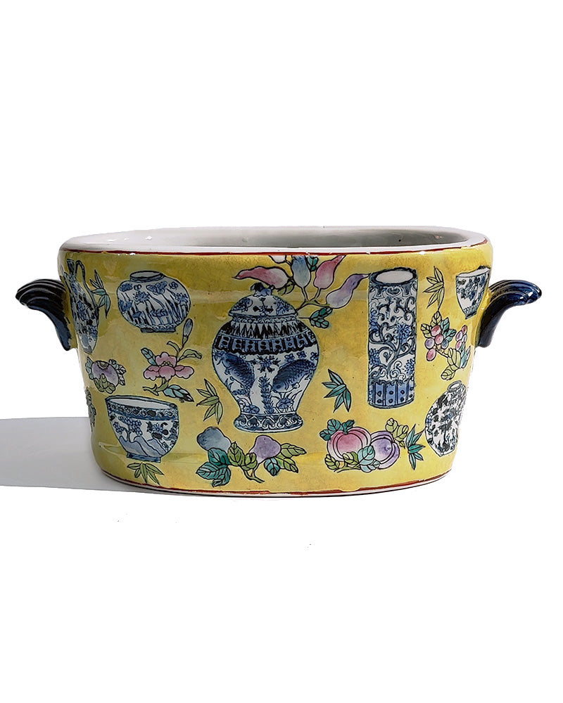 YELLOW PORCELAIN JARDINIERE