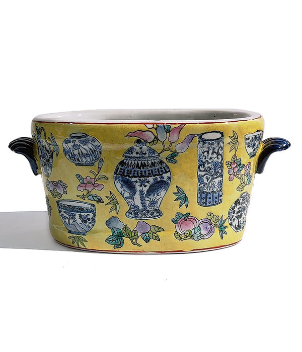 YELLOW PORCELAIN JARDINIERE