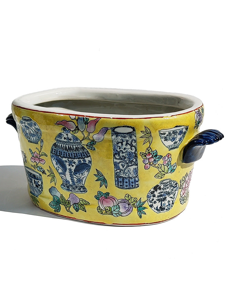 YELLOW PORCELAIN JARDINIERE