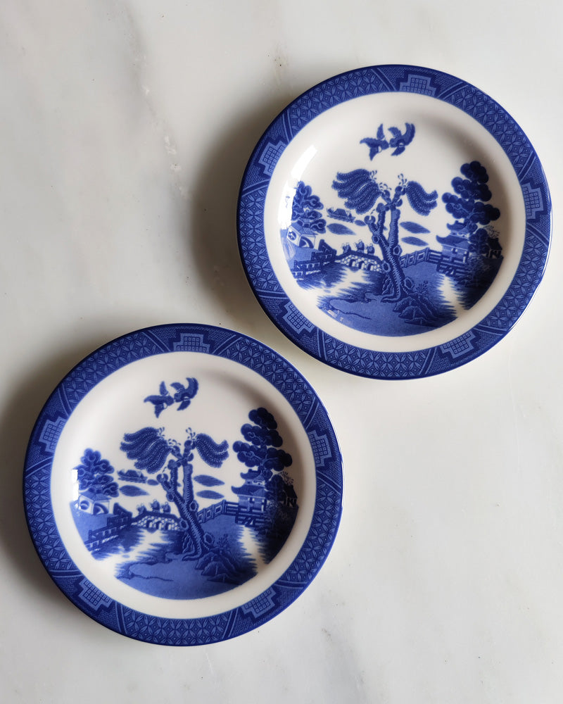 REAL OLD WILLOW BREAD & BUTTER PLATE SET