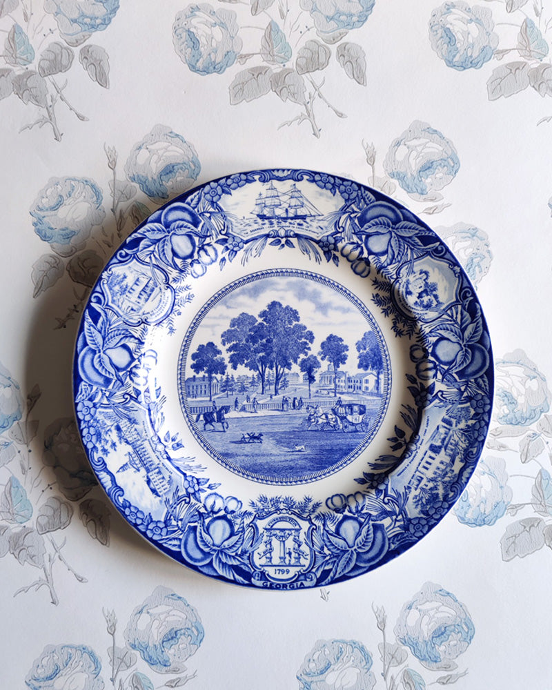 WEDGWOOD GEORGIA HISTORICAL PLATE BLUE