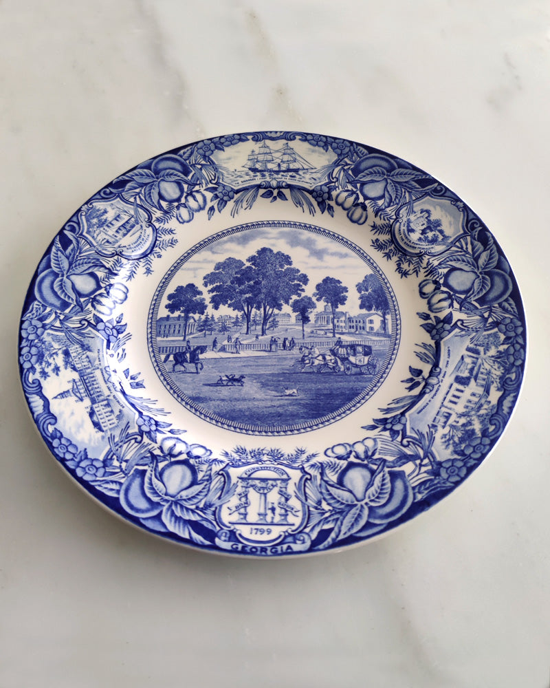 WEDGWOOD GEORGIA HISTORICAL PLATE BLUE