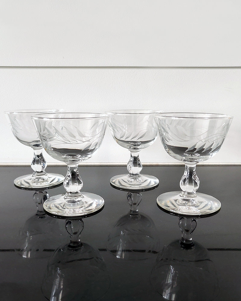 CHAMPAGNE WHEAT GLASSWARE Set of 4