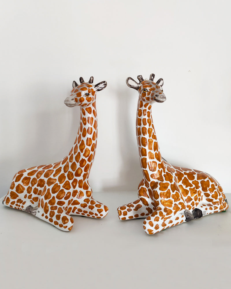 ITALIAN GIRAFFE FIGURINES, PAIR