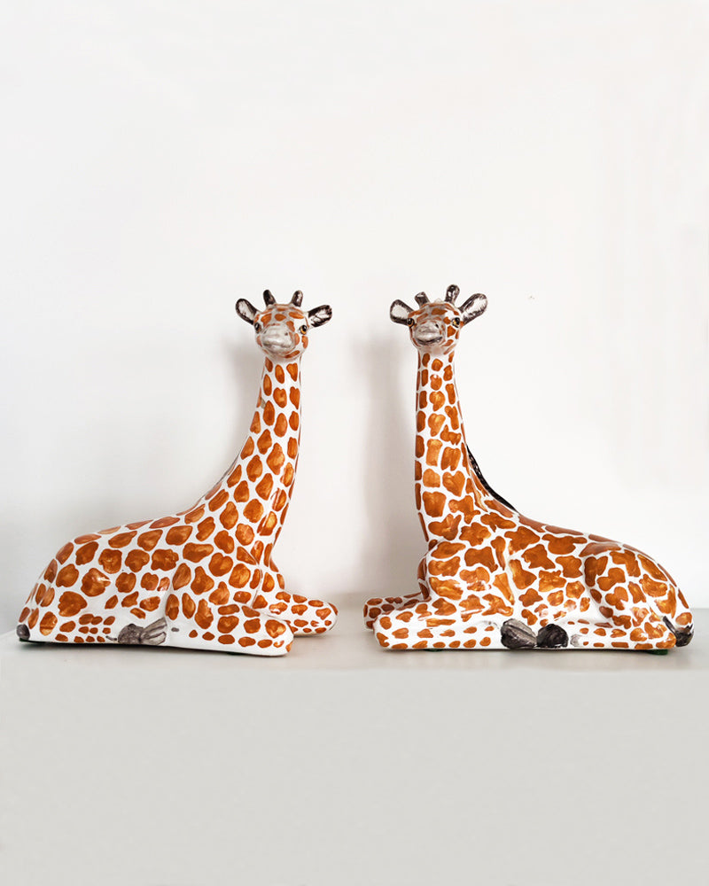 ITALIAN GIRAFFE FIGURINES, PAIR