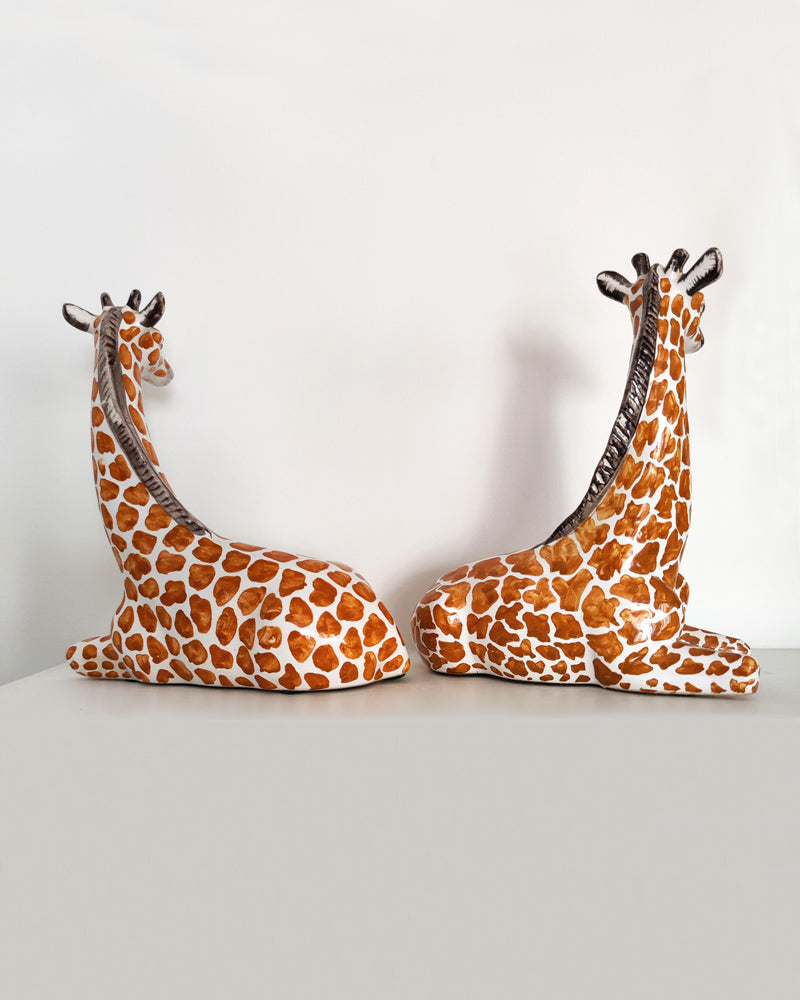 ITALIAN GIRAFFE FIGURINES, PAIR